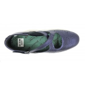 Pinoso's 07 6625-H Azul Zapato Mujer Pie Diabético, forro coolmax, plantilla extraíble de viscolátex, con cuña de 4,5 cm