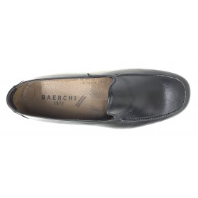 Baerchi 3580 Evo Cuero Negro, mocasín de hombre, piel natural, forro de piel, piso goma pegado, ligero y flexible
