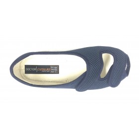 Doctor Cutillas 10212 Marino, zapatilla de mujer cerrada de talón, horma extra ancha, velcro, piso de goma antideslizante