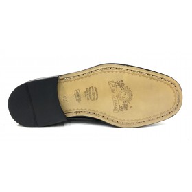 Aída Arellano 361 Negro, Milán, zapato de hombre clásico, Ancho 10, piel cabra, suela de cuero, cosido y forro piel