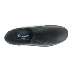 Pinoso's  5985 Negro, zapato de hombre, piel napa, ancho 12, forro en piel, piso de poliuretano pegado, plantilla extraíble