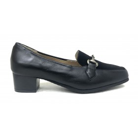 Mima-Pies 26 1101-3541 Negro, Piel ante, Zapato de Mujer con Tacón de 4 cm, piso de goma antideslizante, forro y plantilla piel