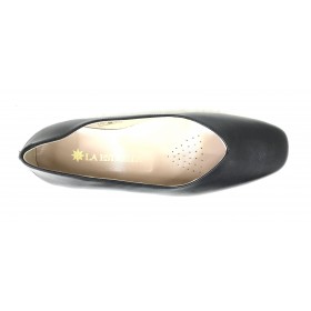 Mima-Pies 49 1705 Negro, Zapato salón de Mujer con Tacón de 4 cm, corte pico, piso de goma, forro y plantilla piel