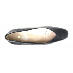 Mima-Pies 50 1705 Negro, Zapato salón de Mujer con Tacón de 5,5 cm, corte pico, piso de goma, forro y plantilla piel