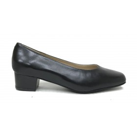 Mima-Pies 51 100 Negro, Zapato salón de Mujer con Tacón de 4 cm, corte recto, piso de goma, forro y plantilla piel
