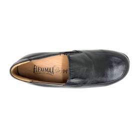 Fleximax 01 35 zapato mujer piel napa negro, plantilla extraíble, piso de goma