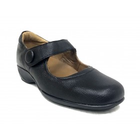 Fleximax 09 120 zapato mujer, trabajo, plantilla extraíble, negro, cuña, velcro