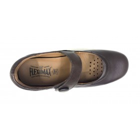 Fleximax 10 120 zapato mujer, trabajo, plantilla extraíble, marrón, cuña, velcro