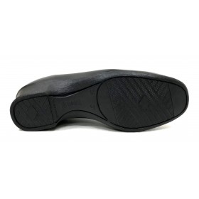 Fleximax 02 112 zapato mujer, piel napa negro, plantilla extraíble, piso de goma con cuña 3,5 cm