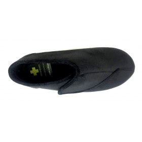 Doctor Cutillas 10276 Negro, zapatilla calle de mujer, piso de goma con cuña, bota, velcro, plantilla extraíble y horma ancha