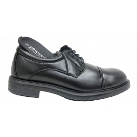 Pinoso's 7625 Negro, zapato de hombre, Ancho 13, cierre con Cordones, piso de goma y plantilla extraíble