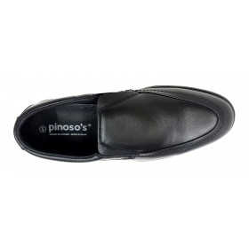Pinoso's 7626 Negro, Ancho 13, Zapato de Hombre, piso de goma antideslizante y plantilla extraíble