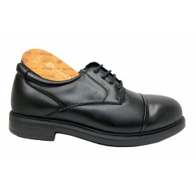 Pinoso's 7714-H Negro, Zapato de Hombre, Pie Diabético, piel napa, piso de goma, cordones y plantilla extraíble