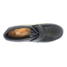 Pinoso's 01 5627-H Negro, Zapato Mujer, Pie Diabético, plantilla viscolátex, velcro y cuña