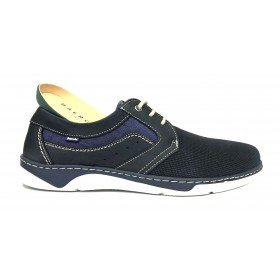 Baerchi 5360 Bosco Marino, Zapato de Hombre, azul, cierre con cordones, piso de goma blanco y plantilla extraíble