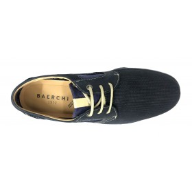 Baerchi 5360 Bosco Marino, Zapato de Hombre, azul, cierre con cordones, piso de goma blanco y plantilla extraíble