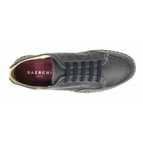 Baerchi 6901 Dakar Marino, Zapato de Hombre, elásticos en el empeine, piel natural, piso de goma y plantilla extraíble