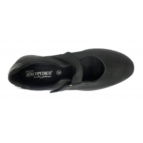 Arcopedico 4765 L78 Negro, zapato deportivo mercedes de mujer, lytech, piso ligero, cierre con velcro y plantilla extraíble