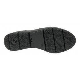 Baerchi 09 36301 Negro, Zapato de Mujer, piel, plantilla extraíble, cuña 3,5 cm, cremallera, cordones y piso de goma