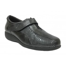 Doctor Cutillas 09C 53521 Plomo, Zapato de Mujer, deportivo, piel, licra, velcro, cuña 2,5 cm y plantilla extraíble