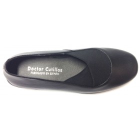 Doctor Cutillas 04 92409 Negro, zapato mocasín, piel, cuña de 4 cm, forro textil