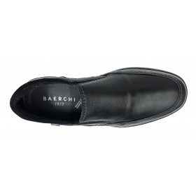 Baerchi 5317 Negro, zapato de hombre, piel, plantilla extraíble, elásticos empeine y piso goma flexible