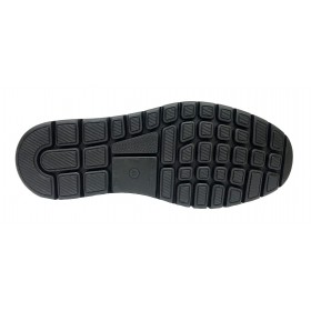 Baerchi 5317 Negro, zapato de hombre, piel, plantilla extraíble, elásticos empeine y piso goma flexible