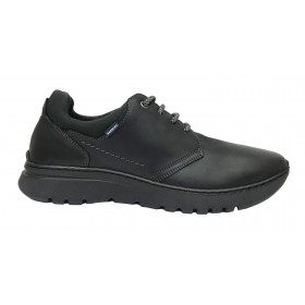 Baerchi 5240 Negro, zapato de hombre, deportivo piel, cierre cordones grises y piso goma flexible