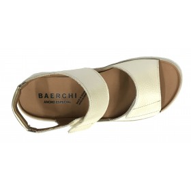 Baerchi 06 39701 Perla Bone, sandalia mujer, blanco hueso, velcros, plantilla extraíble y piso de goma de 3,5 cm