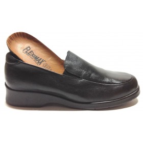Fleximax 01 35 zapato mujer piel napa negro, plantilla extraíble, piso de goma