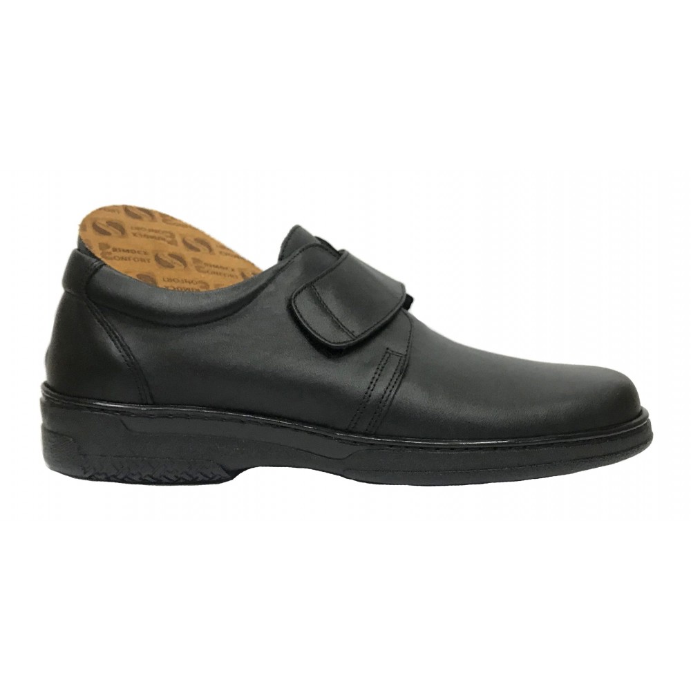 Zapato Hombre de Primocx 6984 Negro velcro Pie Diabético piso goma