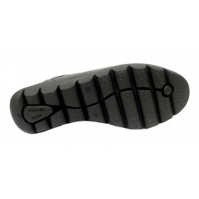 Baerchi 11 52601 Skimo Negro, charol, zapato de mujer, cordones elásticos, piso de goma antideslizante y plantilla extraíble