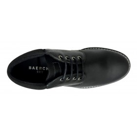 Baerchi 5066 Negro, botín de hombre, suela flexible de goma, plantilla extraíble y cierre con cordones