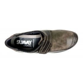 Suave 60A 3010 Coyote Marrón, Zapato de Mujer, cierre con velcro, piso de goma con cuña de 2,5 cm y plantilla extraíble