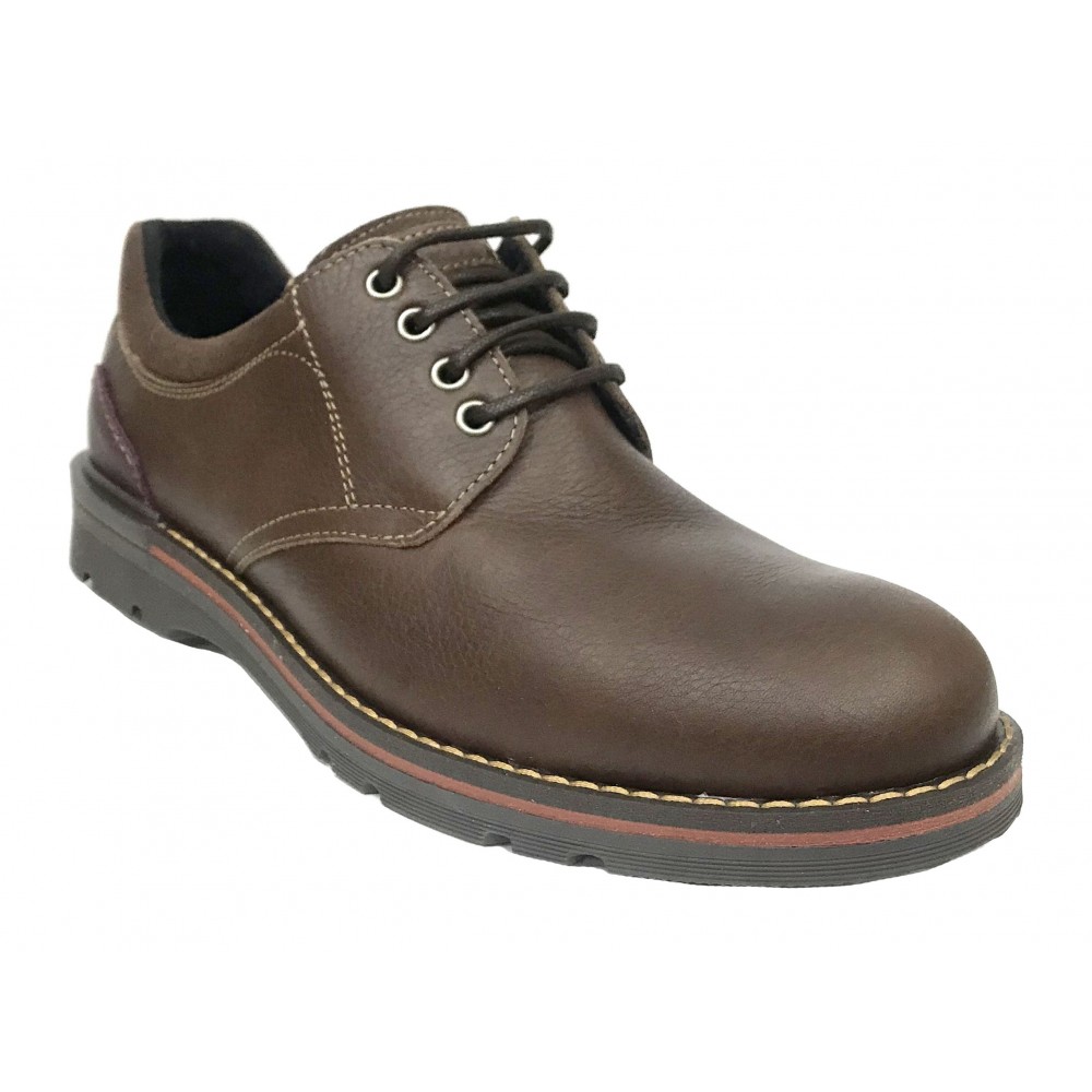 Baerchi 5060 Colorado Testa, zapato de hombre, marrón, suela flexible de goma, plantilla extraíble y cierre con cordones