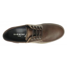 Baerchi 5060 Colorado Testa, zapato de hombre, marrón, suela flexible de goma, plantilla extraíble y cierre con cordones