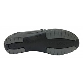SUAVE 59E 3010 Negro, brillo, zapato mujer, velcro, piel, plantilla extraíble y piso de goma 3 cm