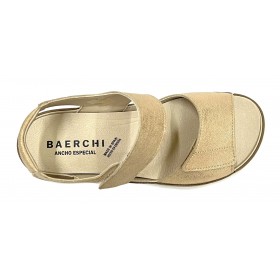 Baerchi 13 39700 Charlie Cobre, dorado, Sandalia de mujer, plantilla extraíble, velcros, piel y piso ligero antideslizante