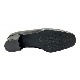Roldan 49 1705 Negro, Zapato salón de Mujer con Tacón de 4 cm, corte pico, piso de goma, forro y plantilla piel