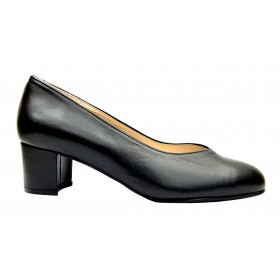 Roldan 50 1705 Negro, Zapato salón de Mujer con Tacón de 5 cm, corte pico, piso de goma, forro y plantilla piel