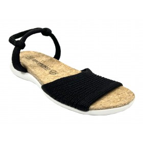 Arcopedico 3821 Arenal Black, sandalia negra, tricotado, adaptable, plantilla de caucho y suela antivírica
