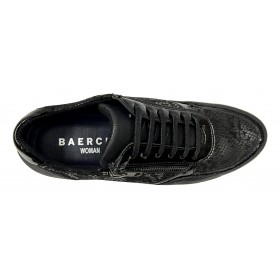 Baerchi 20 55051 Negro, zapato deportivo mujer, cordones deportivo, cremallera, piso ligero y plantilla extraíble