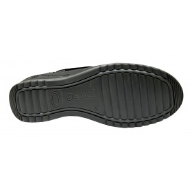 SUAVE 07 3600 Negro, piel, botín de mujer, dos velcros en laterales, plantilla extraíble y cuña