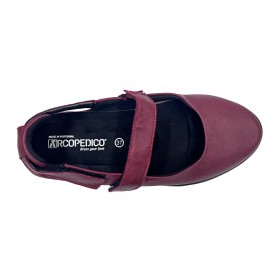 Arcopedico 4706 J66 Gr Cherry, zapato mujer, piel, rojo, velcro y plantilla extraíble