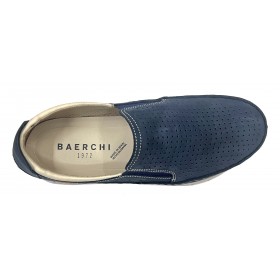Baerchi 17 3991 Marino, mocasín azul de piel nubuck con plantilla extraíble