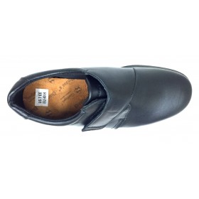 Pinoso's 6176-H pie diabético piel napa cordero de color negro, con cordones, plantilla viscolátex 8mm, piso poliuretano, ancho 