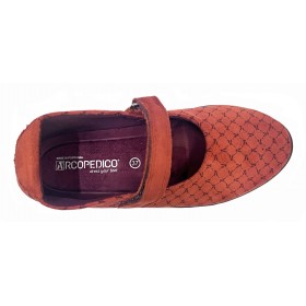 Arcopedico 4826 ESTRELA J93 Arabesque, zapato merceditas mujer, lytech, rojo, velcro y plantilla extraíble