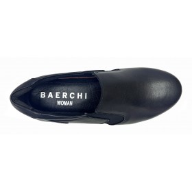 Baerchi 28A 54071 Negro, mocasín piel mujer, ancho especial y plantilla extraíble