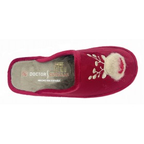 Doctor Cutillas 24100 Rojo reno, Zapatilla de casa para Mujer, piso ligero