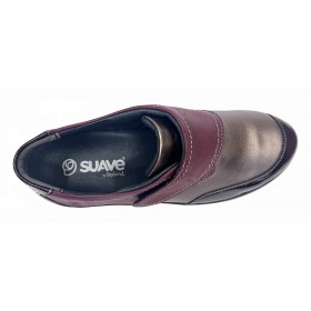 SUAVE 67 3587 Maroon Dorado, deportivo velcro, piel, plantilla extraíble y piso de goma